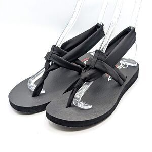 Sketchers Yoga Foam Black Sandals Flip Flops Thongs Women's Size 9